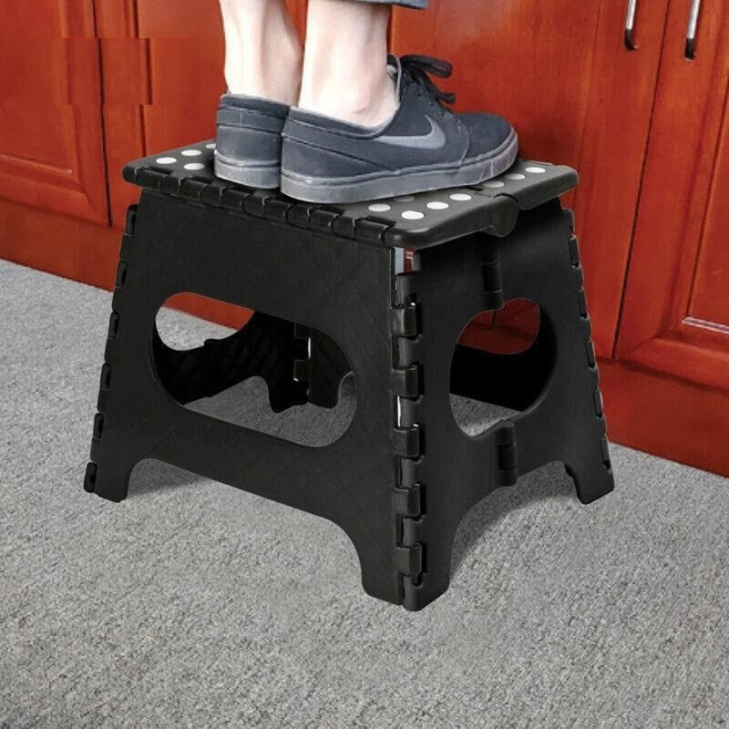 MantraRaj Folding Step Stool Lightweight Foldable Step Stool for Adults and Kids (Black, Small)