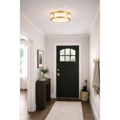 Plafonnier encastré à DEL intégré de 10 pouces avec finition laiton antique, rendement énergétique intelligent et efficace, 1225 lumens 24 W, 3 réglages de température de couleur 3000 K / 4000 K / 5000 K, gradateurs droits à intensité variable, gravé à l'eau-forte