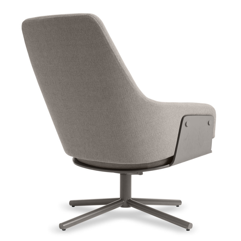 Lock Swivel Armchair, Condit Silver Gray 100% Polyester, Silver Gray
