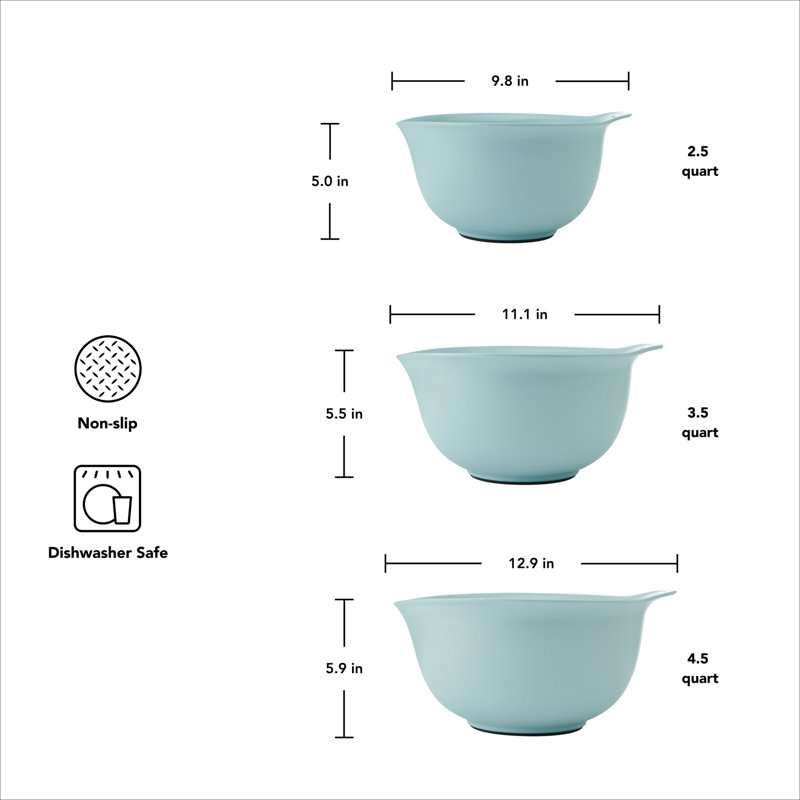 KitchenAid® Universal 3-Piece Nesting Mixing Bowls, Mineral Water