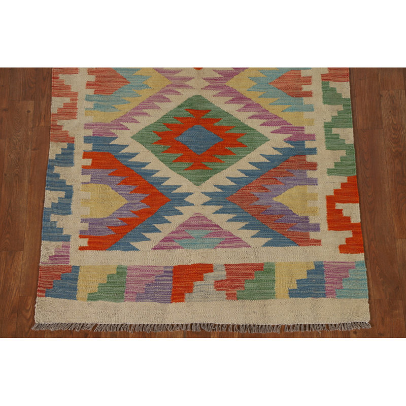 Tapis réversible en laine South Western Kilim 3 x 5