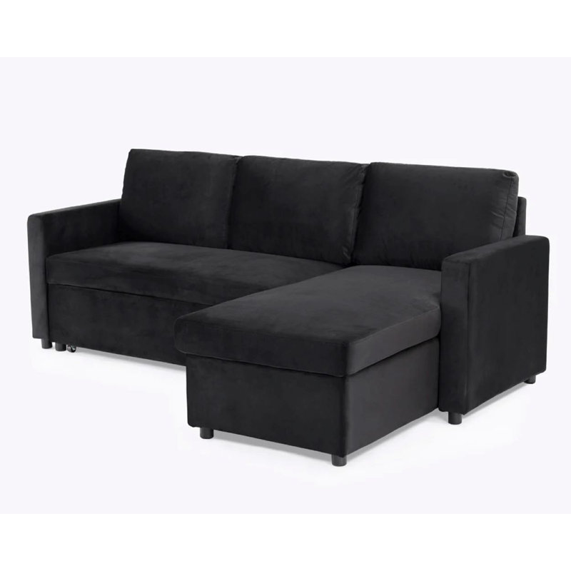 3 Seater Velvet Sofa, Black