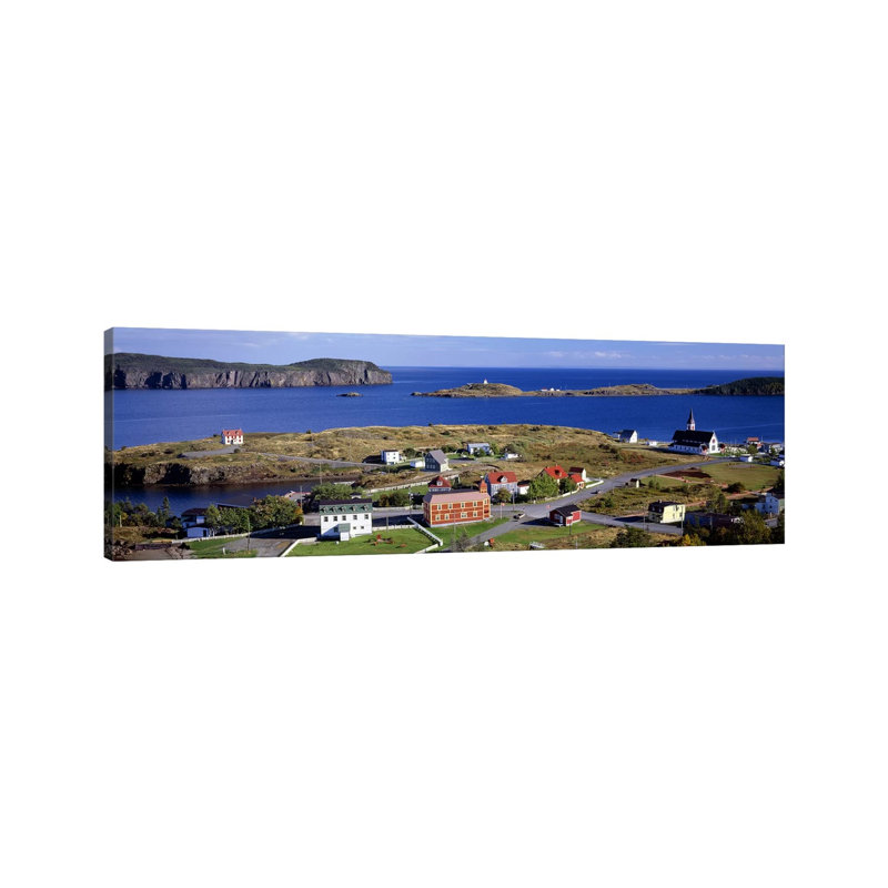 Buildings At The Coast, Trinity Bay, Trinity, Newfoundland Island, Newfoundland And Labrador Province, Canada - Wrapped Canvas Panoramic Print