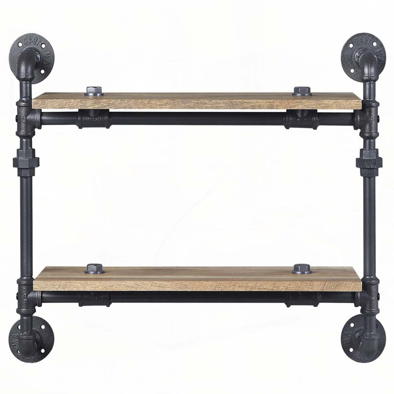 Étagère murale rectangulaire chêne et sable noir