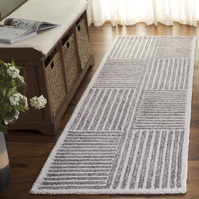 Tapis rayé en laine et en jute touffeté Rowden