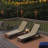 3 Piece Outdoor Chaise Lounge Set with 5-Position Reclining Chairs and Side Table, Pool Loungers with Wheels for Garden Patio-1058141641