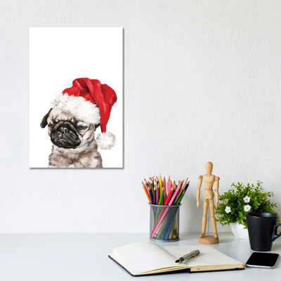 Christmas Meditation Pug 1 Piece Wrapped Canvas Wall Art