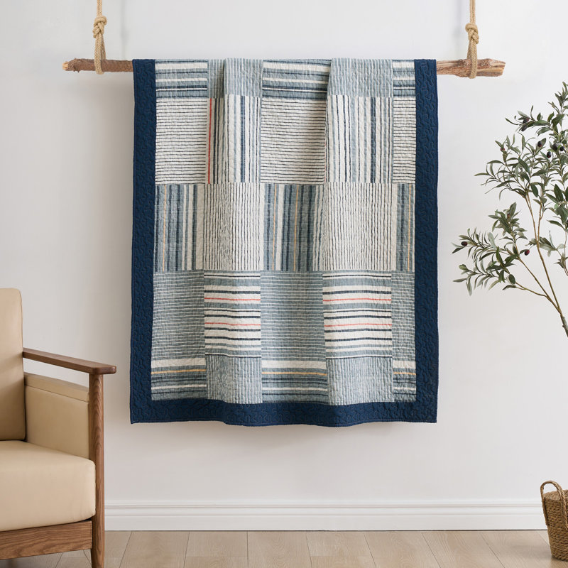Voyage Stripe Patchwork Print Throw