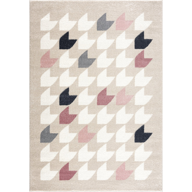 Jamile Houndstooth Indoor Rug, Rectangle 5'3" x 7'6"
