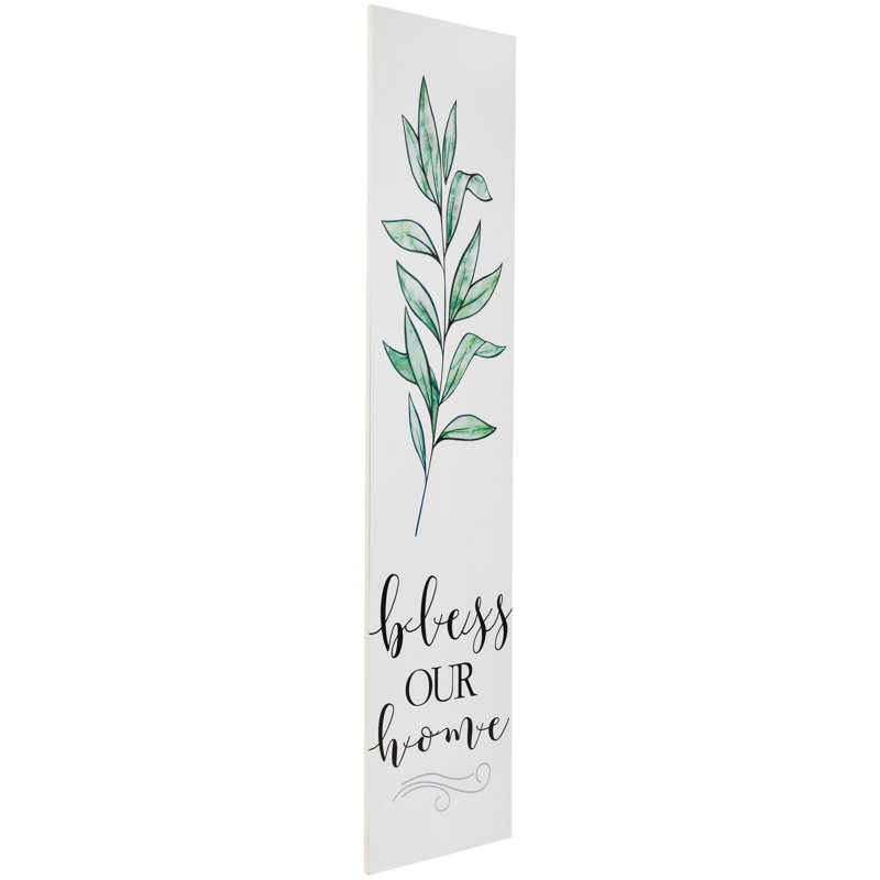 35.75" Bless Our Home Wooden Wall Sign