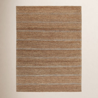 Beamond Brown Hand-Woven Striped Jute Rug