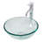 16.5"L x 16.5"W Glass Bathroom Vessel Sink Clear Circle Tempered Glass Bathroom Sink with Pop-up Drain and Basin Faucet-124049121-124049124