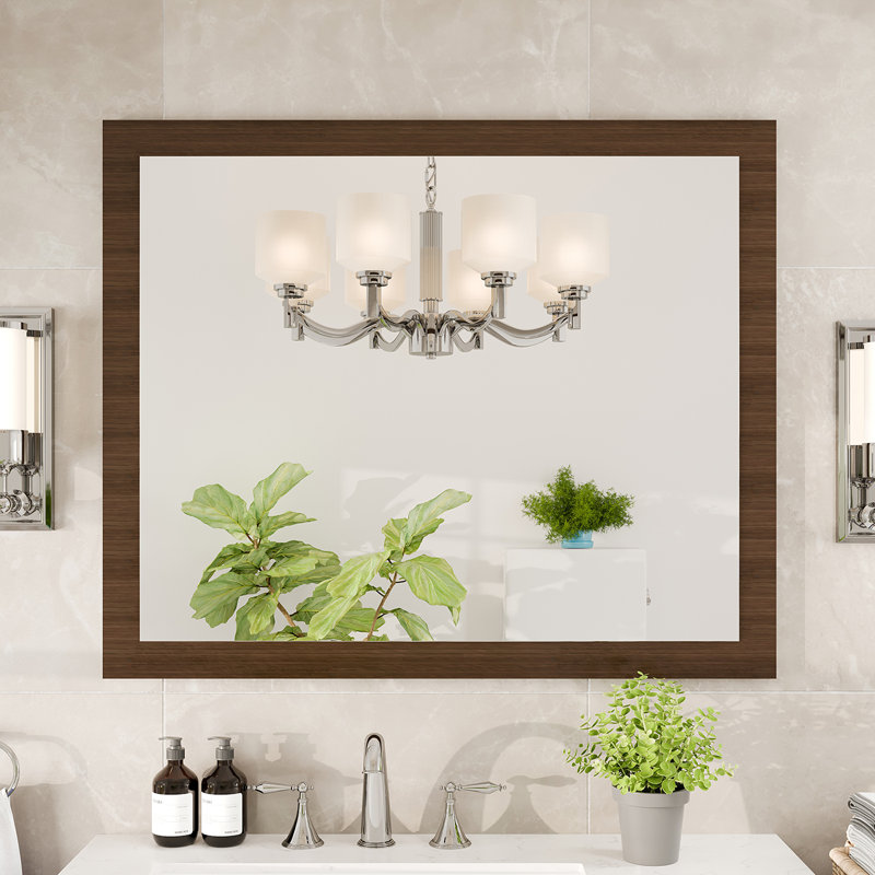 Miroir rectangulaire en bois de chêne gris 30 "x 24" Eviva Reflection, 30 po x 24 po, Chêne gris