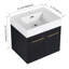 Meuble-lavabo mural de 24 po avec lavabo en résine à rebords épais, ensemble d'installation facile KD-1417011151