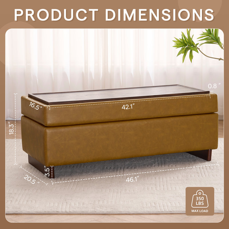 Table basse avec repose-pieds Modern Modern, Whiskey Brown