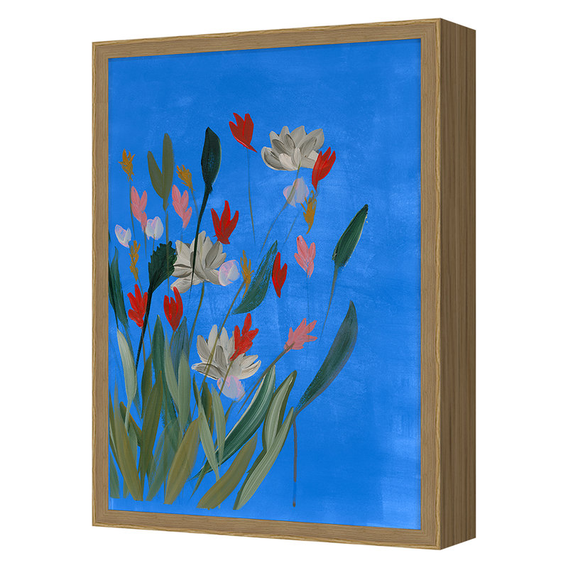 Meadow 4 Print by Jo Stearns, Oak, 24" H x 17" W x 2.38" D