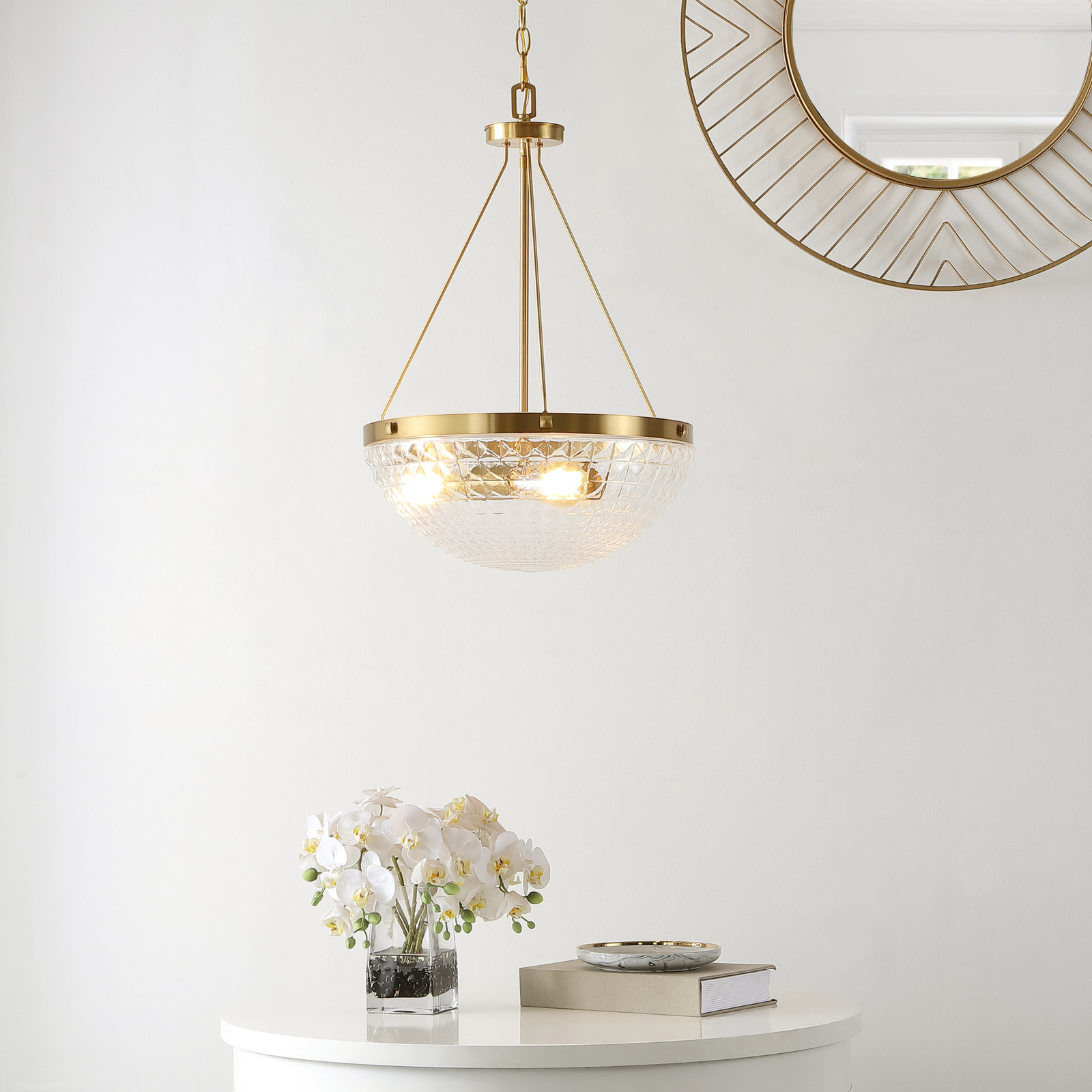 Neroli 3 Light Glass Iron Dimmable Pendant