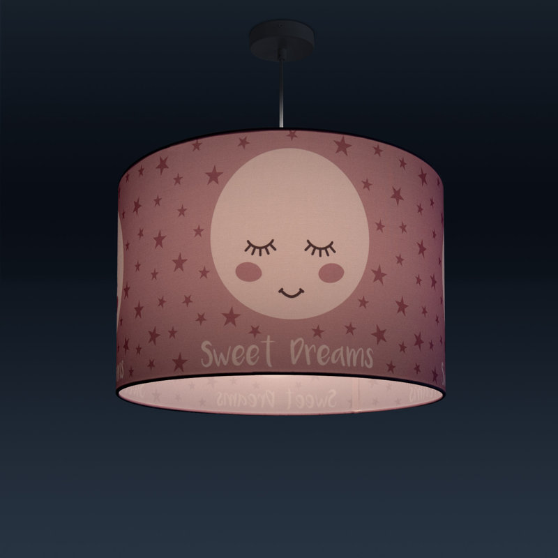 Drum pendant lamp 1-light Samiya, Pink