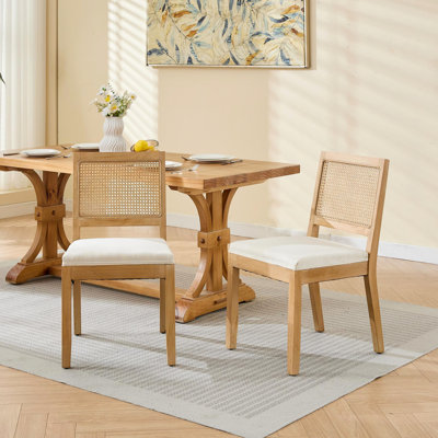Ensemble de 2 chaises de salle à manger en rotin Farmhouse