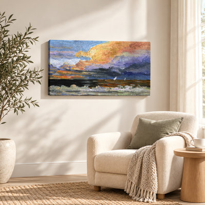 Golden Sunset Coast Canvas Wall Art