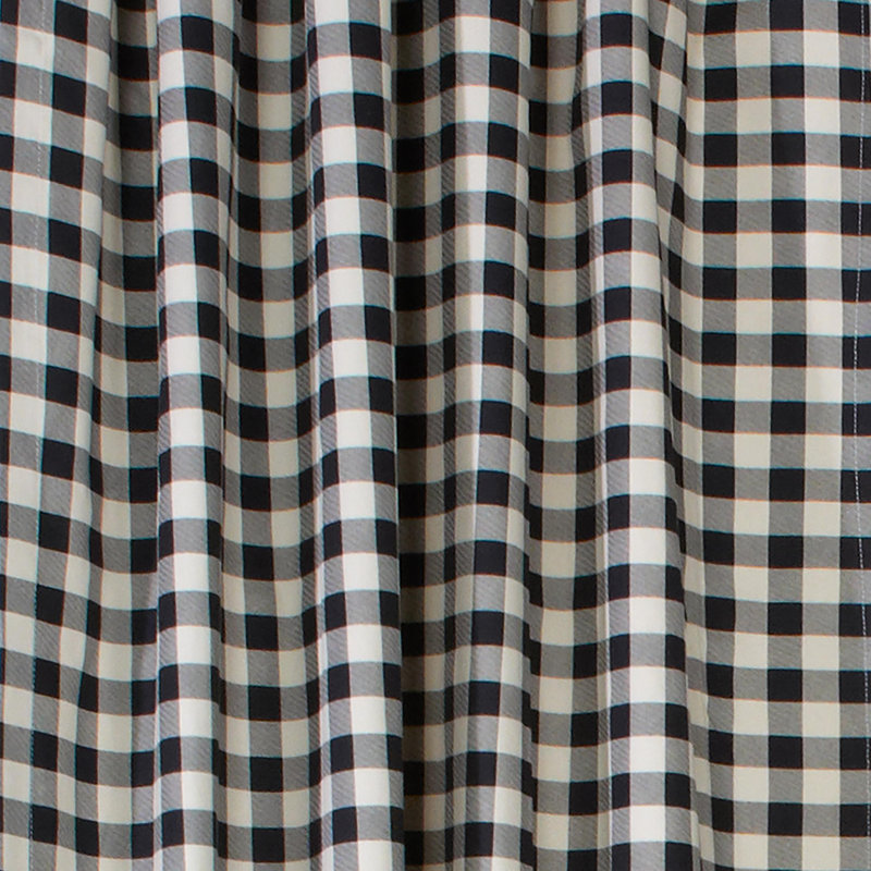 Thermalogic Plaid Room Darkening Thermal Tab Top Curtain Panels, 40" W x 63" L, Black