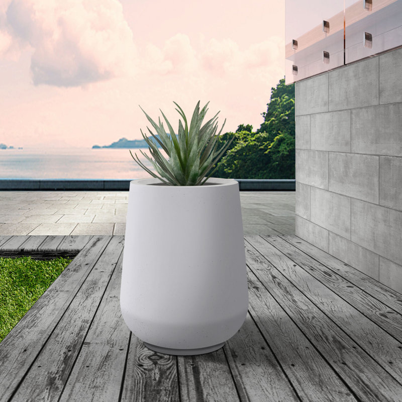 Laihla Pot Planter, White, 17.3" H x 16.5" W x 16.5" D