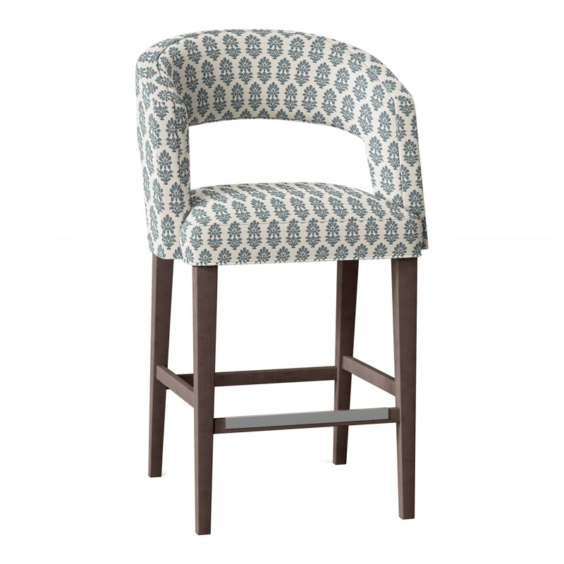 Tabouret 30 "Bryant, Perigold Francine bleu fumée, Tabac