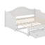 Canapé-lit simple en bois équipé d'un lit gigogne escamotable et de tiroirs de rangement pratiques-114727898