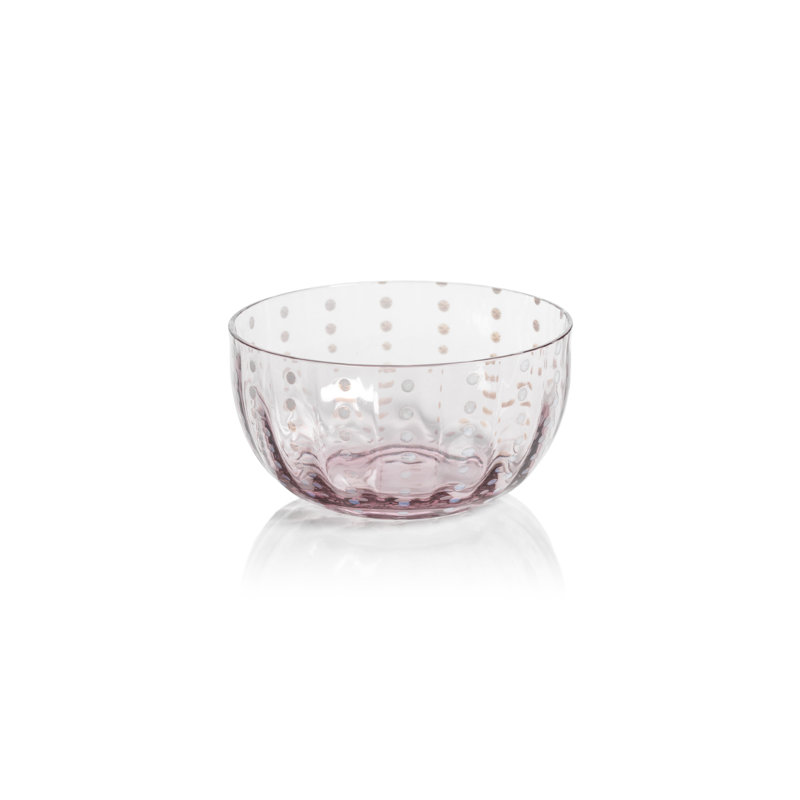 Ensemble de 4 bols en verre à condiments Dalley White Dot, Transparent