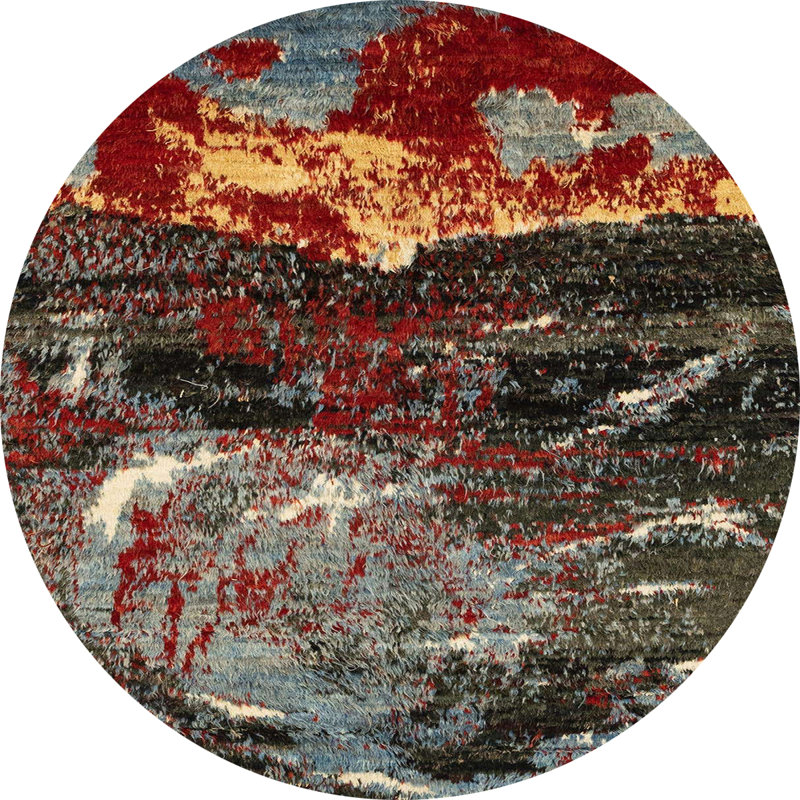 Abstract Indoor Rug, Round 4'