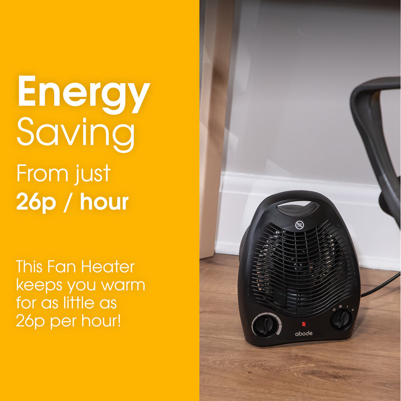 Abode 856 BTU Electric Compact Space Heater with Adjustable Thermostat