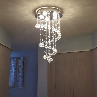 Murrin 5 - Light Unique Geometric Chandelier with Crystal Accents