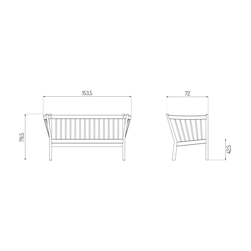 J148 Leather Loveseat, Cognac