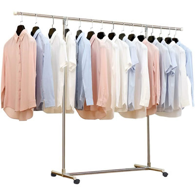 Niksiya Stainless Steel Adjustable Rolling Clothing Rack
