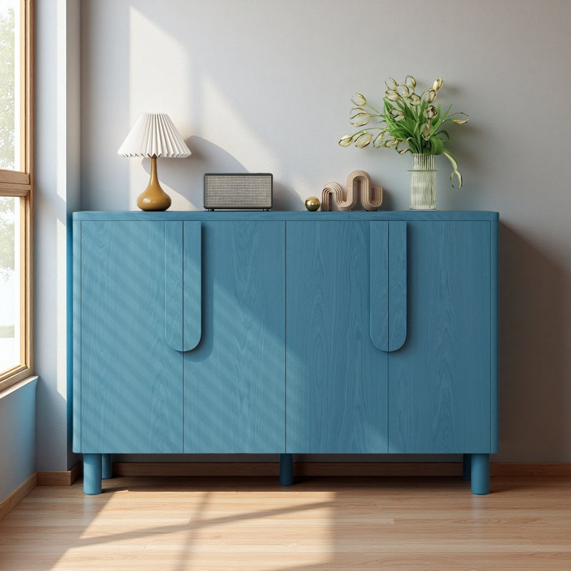 4-Door Buffet Cabinet With Storage, Navy