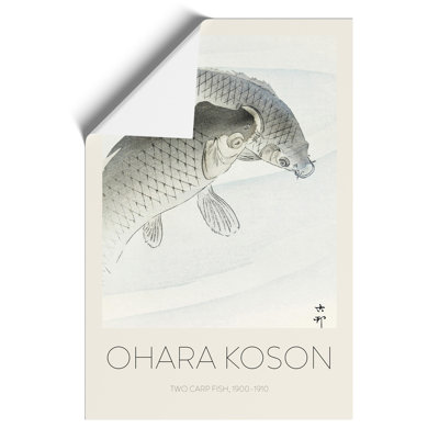 Two Carps Print by Ohara Koson - Frameless Print