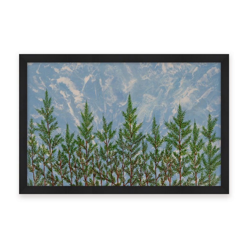 Nature Inspired "Reaching for the Sky" Canvas Wall Art By , 30" H x 40" W, Framed Matted Print, Gold
