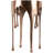 Cole and Grey Aluminum Metal Drip Abstract Copper Side End Accent Table with Melting-Designed Legs and Black Glass Top-1676801254