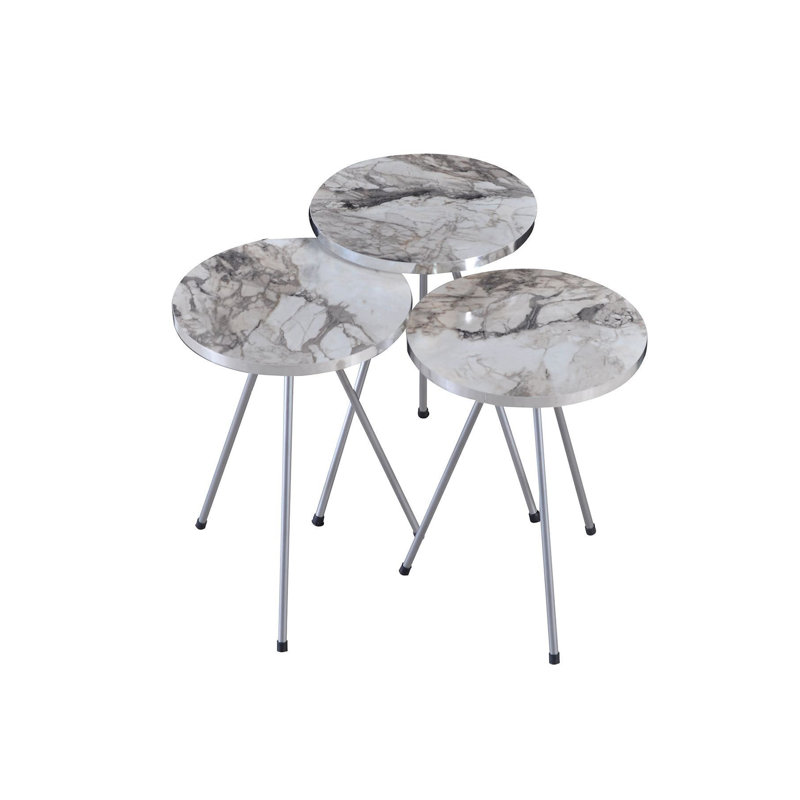 Bushraa 14cm Console Table, White Marble