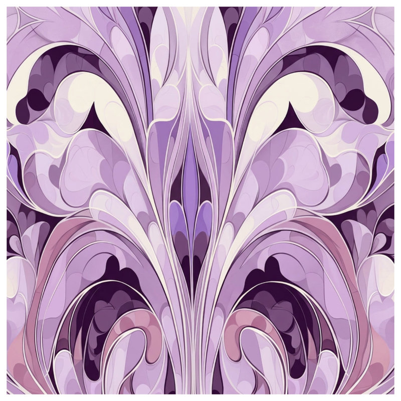 Édredon mauve à tourbillons floraux, Lit simple