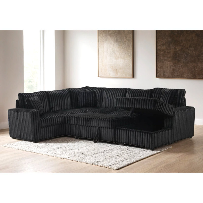 Sonic Black Sectional With Pull-Out Bed