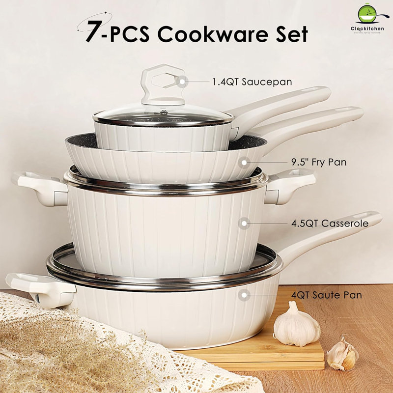 7 - Piece Non-Stick Aluminum Cookware Set