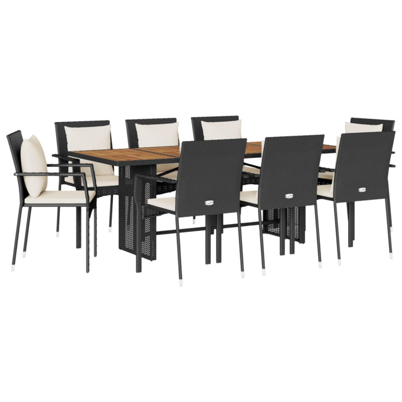  Garden Dining Set Black