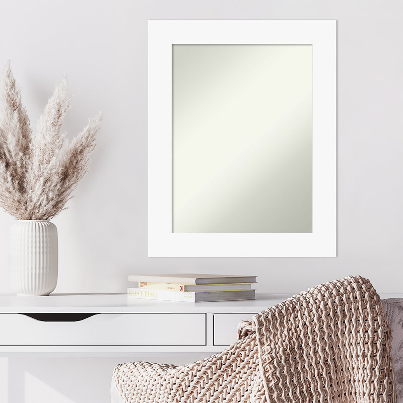 Miroir mural Jisele, 29,5 po x 23,5 po, Blanc