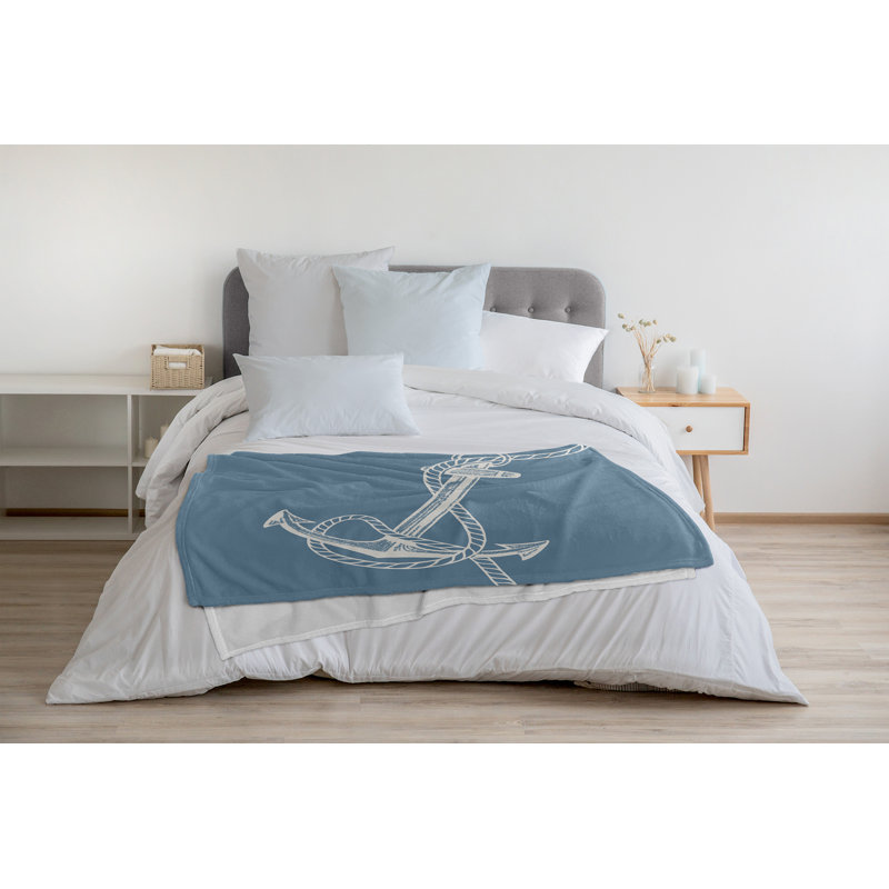 Nautical Nights Fleece Throw Blanket, 30" W x 40" L, Dusty Smoke