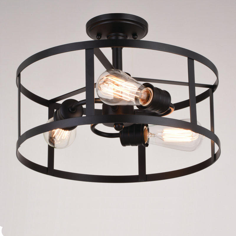 Plafonnier semi-encastré 3 lumières 15 po