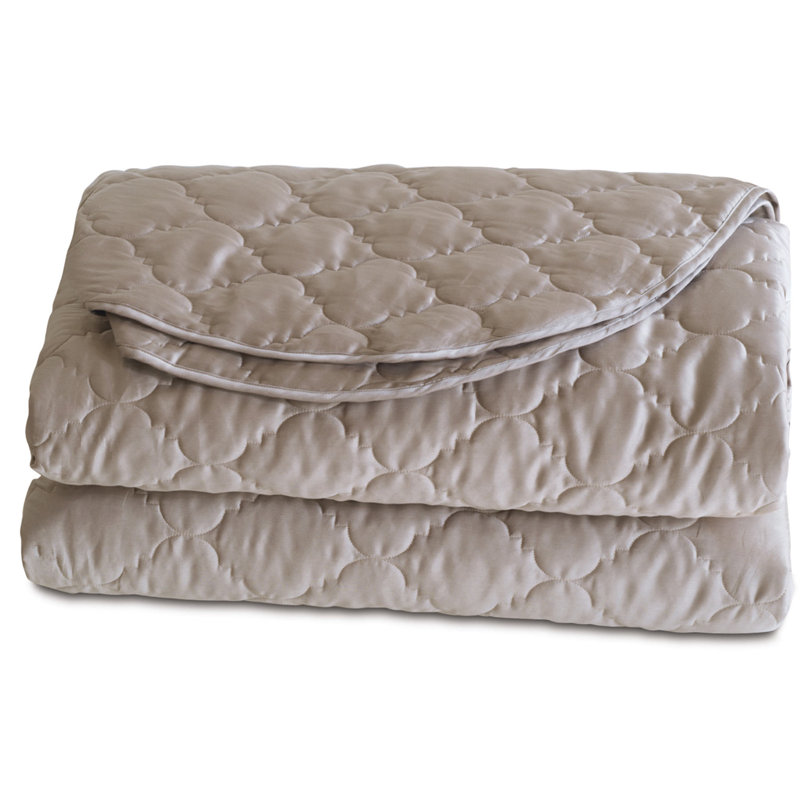 Viola Modern & Contemporary Sateen Coverlet, Super King Coverlet, Fawn
