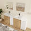 Ensemble de meuble-lavabo double 70 po avec lavabo en résine Quarnar et armoire de rangement blanche-1705232738