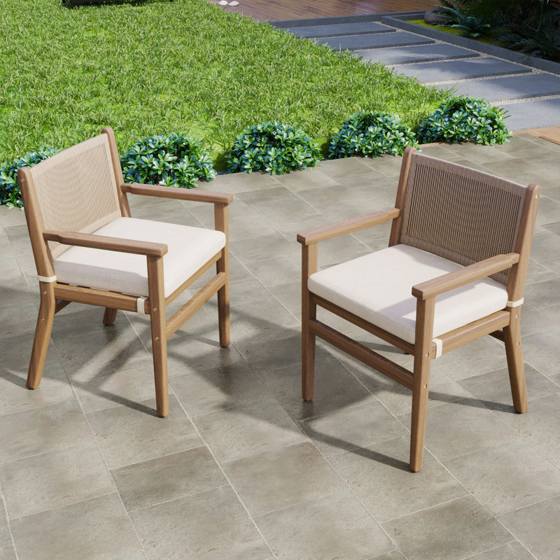 Chaises de salle à manger d'extérieur Burris, Brun