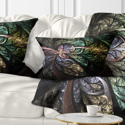 Art numérique avec motif floral brun et fractal